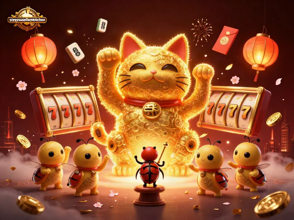 Experience winning thrills at sissyssouthernkitchen with a dynamic casino illustration featuring golden fireflies.