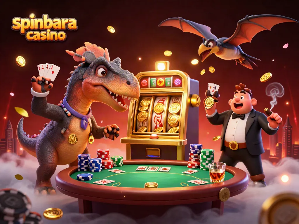 Experience big wins at Spinbara Casino with exciting jackpot games and colorful characters.